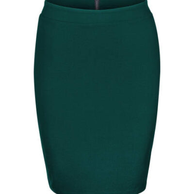 Dark sea color pencil skirt with a zipper isolated on white
