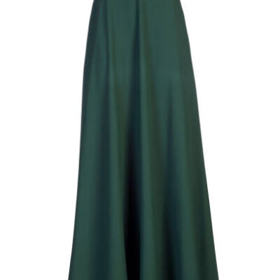 Green long skirt isolated on white background