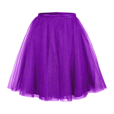 Violet tulle ballerina skirt isolated on white