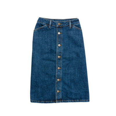 Denim skirt. fashionable concept. isolated. white background